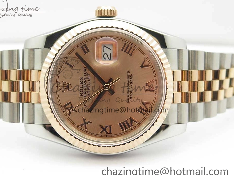 Jubilee RG Dial RG GMF SS 904 Wrapped on RG A2836 Roman Bracelet SS 36mm DateJust Wrapped 116231 0323
